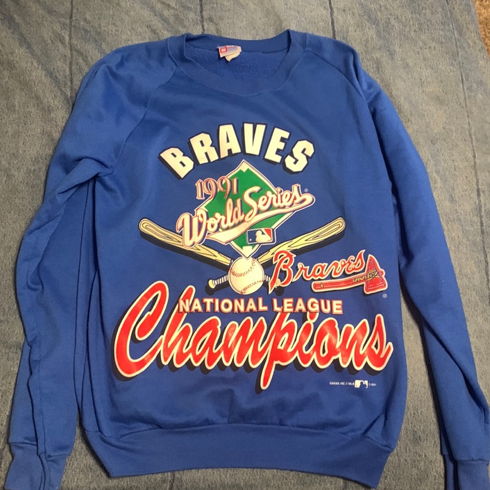 Braves vintage 1991 World Series crew neck mens large